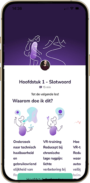 VR training oefening in de Pijnvrij app voor pijnbestrijding